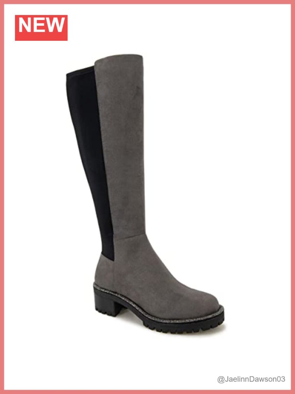 Knee High Stretch Boot with Inside Zip